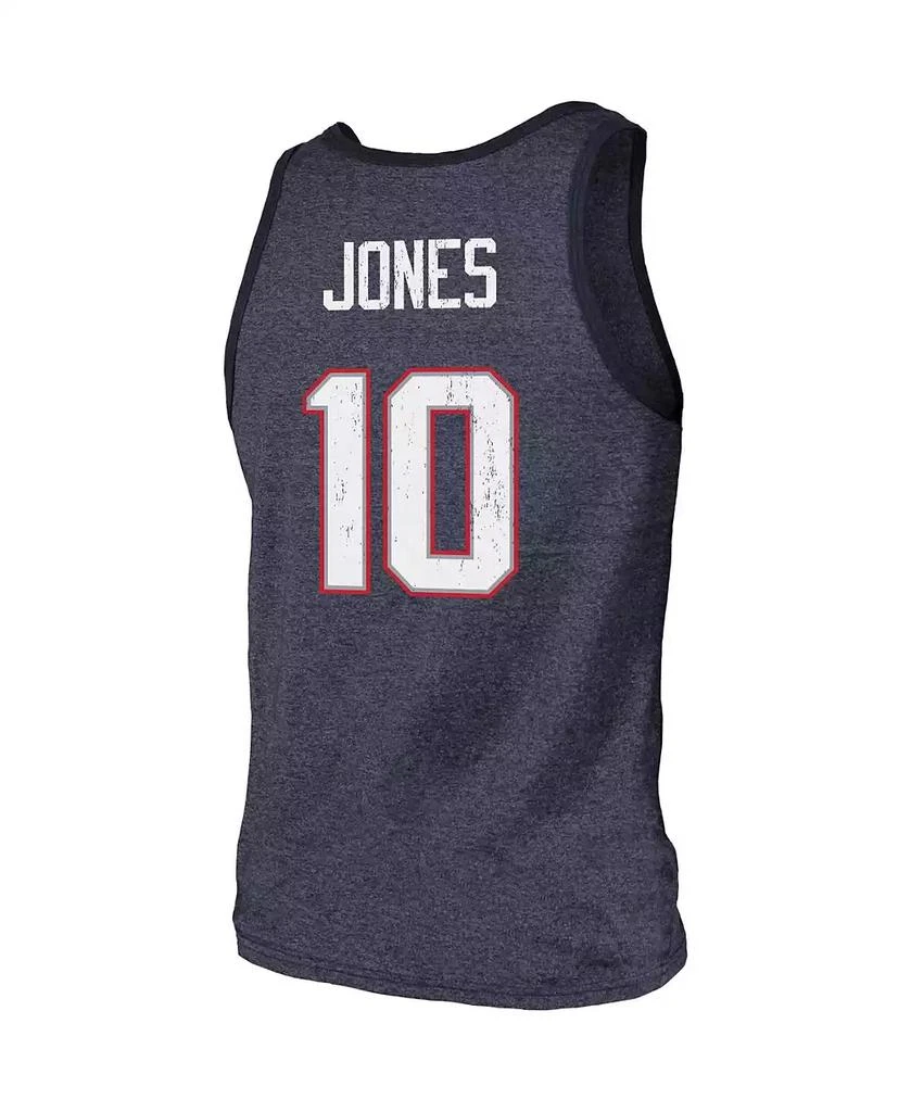 Majestic Men's Threads Mac Jones Heathered Navy New England Patriots Player Name and Number Tri-Blend Tank Top 3