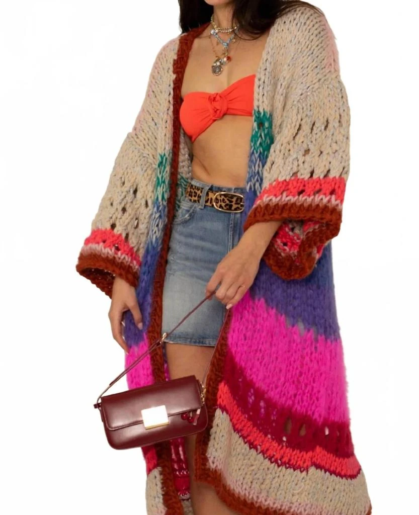 Kitty van Coesant Jace Cardigan In Beige/multi 2