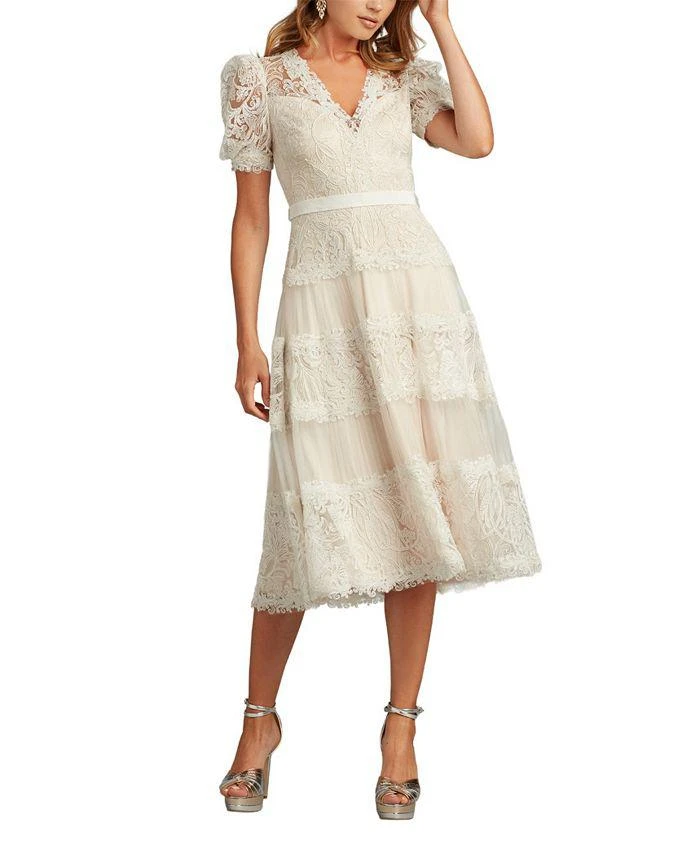 knee length dresses for ladies Vintage 80's Pink Lace Gunne Sax Dress – therapi main image 0