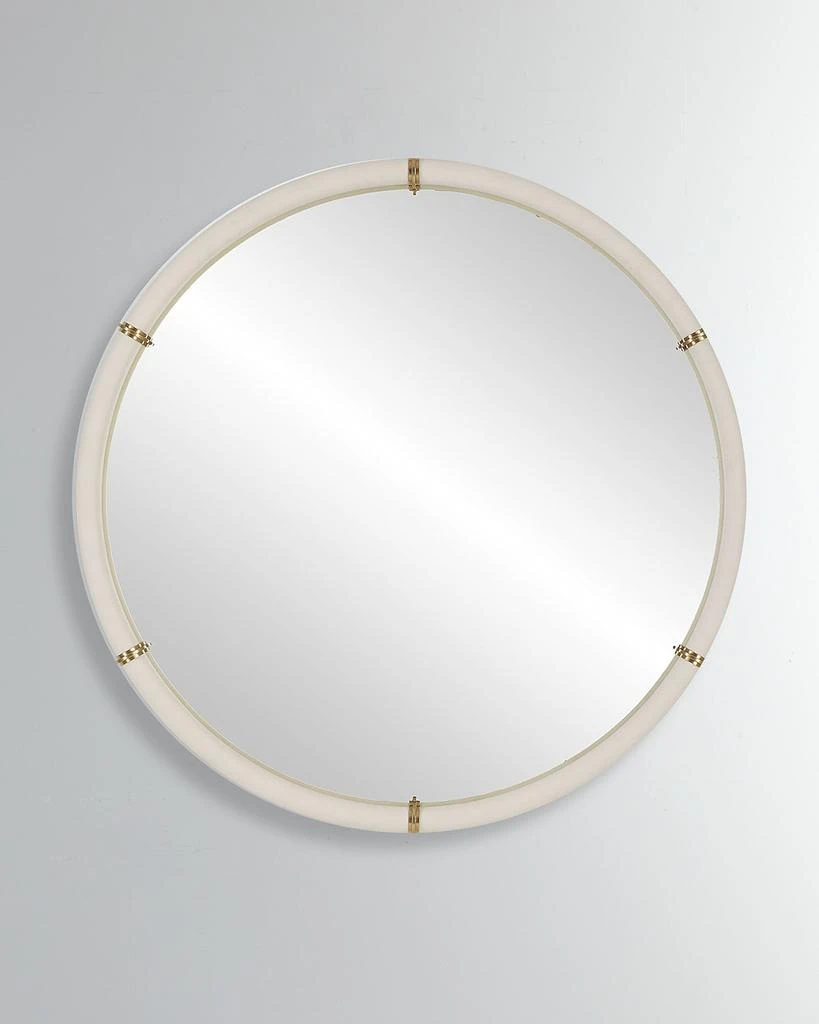  Cyprus Faux Shagreen Wall Mirror, 43" Round