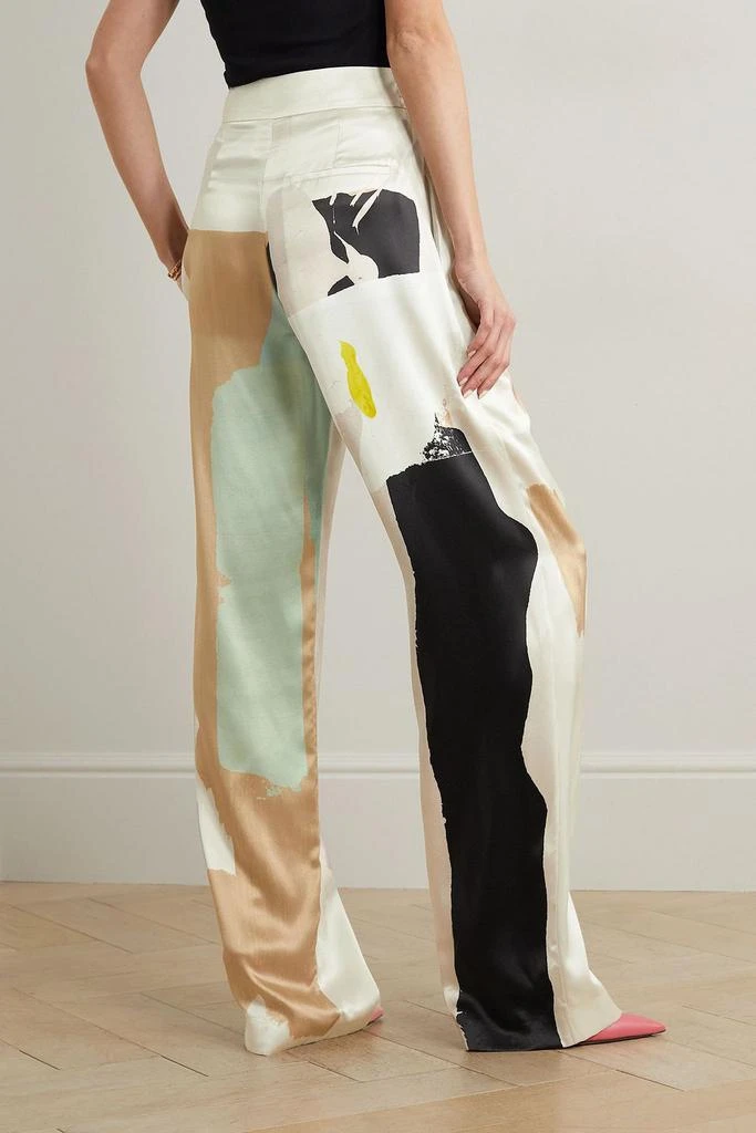 ROKSANDA Printed duchesse silk-satin wide-leg pants 4