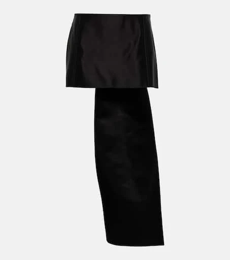 Prada Silk satin miniskirt with train 1