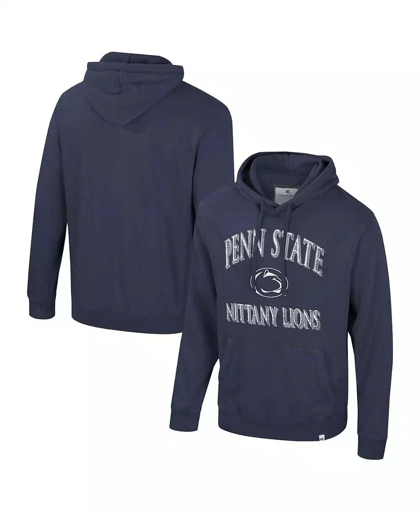 Colosseum Men's Navy Penn State Nittany Lions Big Tall Cap E-Tan Pullover Hoodie 1