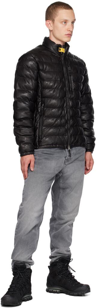 Parajumpers Black Ernie Leather Jacket