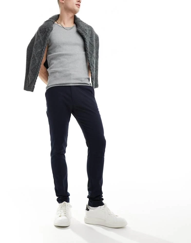 ASOS ASOS DESIGN smart new skinny fit trousers in navy 5