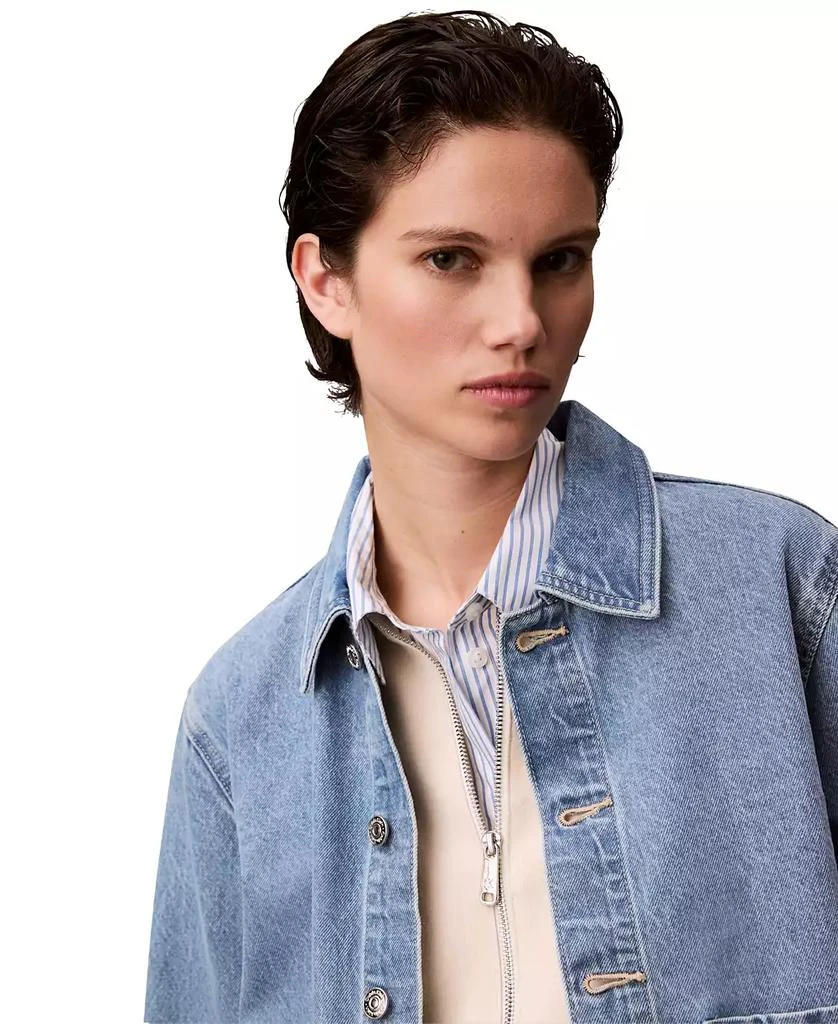Calvin Klein Women's Cuffed Long-Sleeve Denim Jacket 4