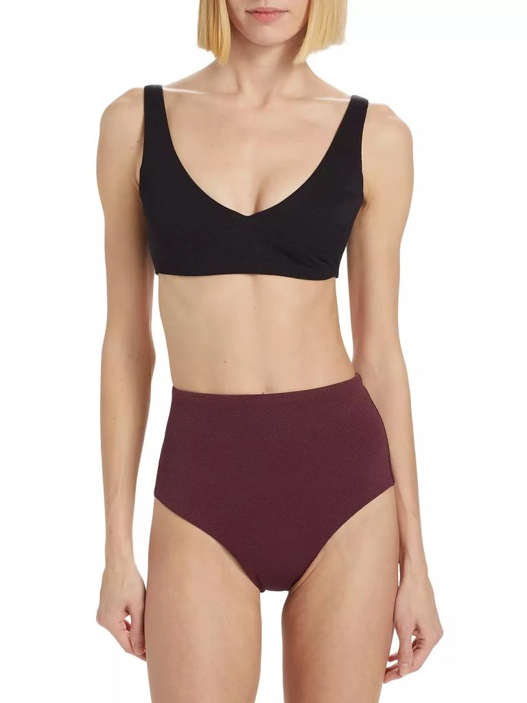 SPANX Textured Pique Plunge Bikini Top 3