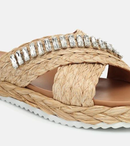 Prada Embellished straw sandals 6