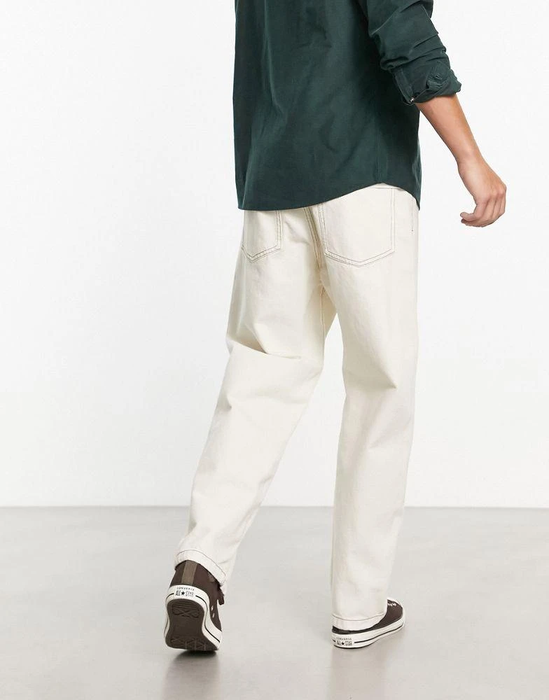 Bershka Bershka baggy  fit jeans in ecru 2