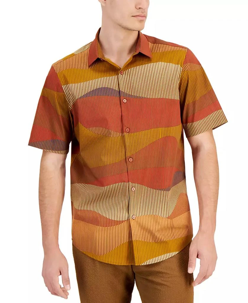 Alfani Men's Terrain Short Sleeve Button Front Shirt, Created for Macy's 1