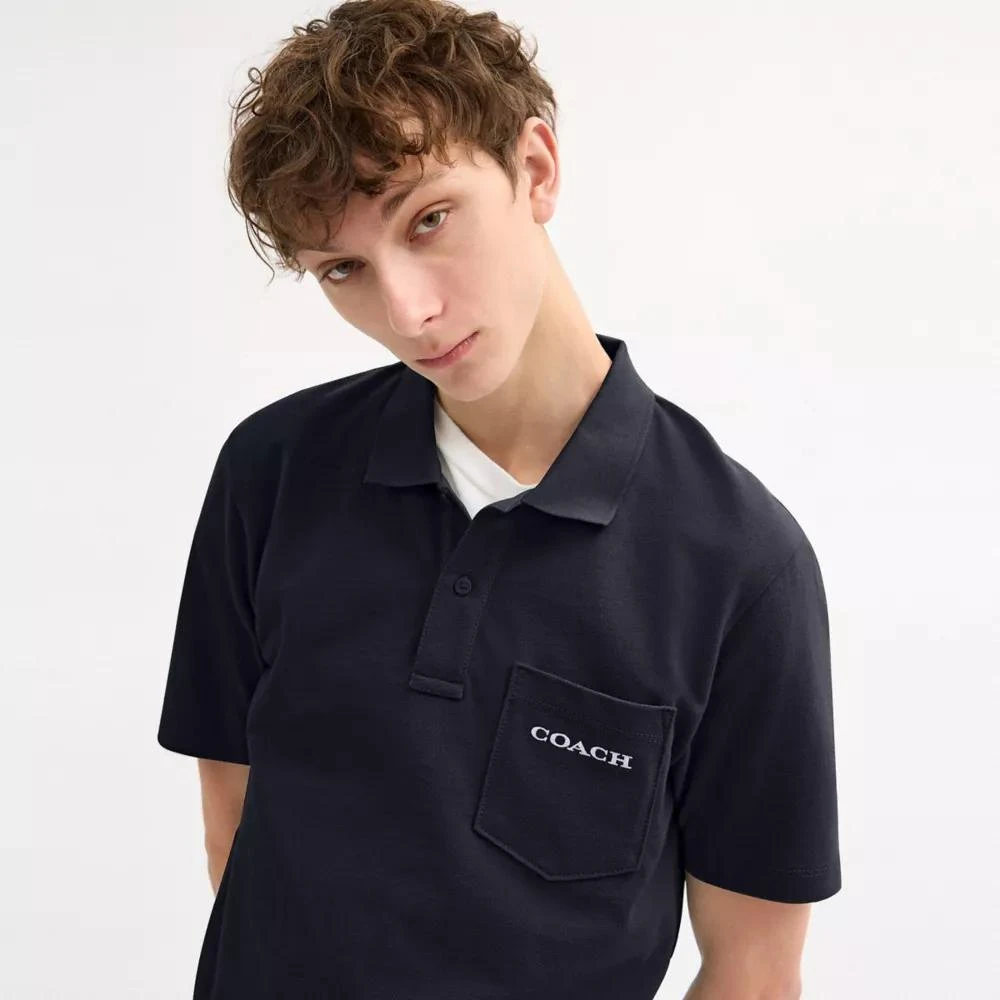 Coach Pocket Polo In Organic Cotton 4