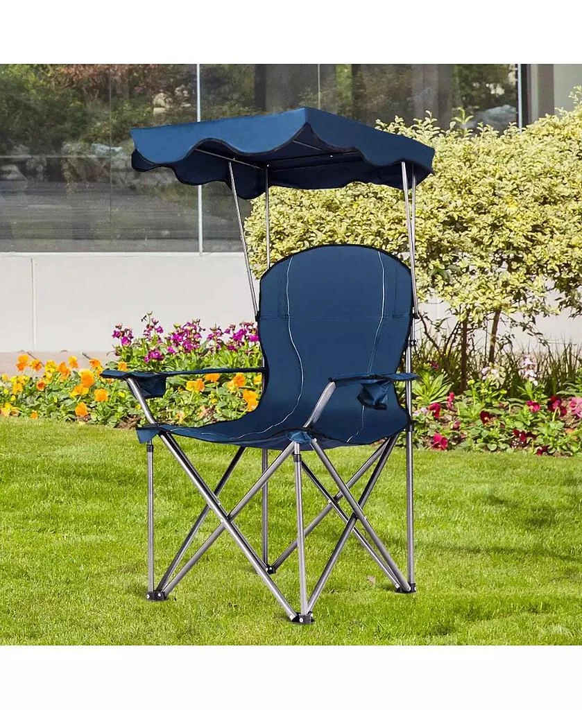 Mecale Portable Folding Beach Canopy Chair with Cup Holders 4