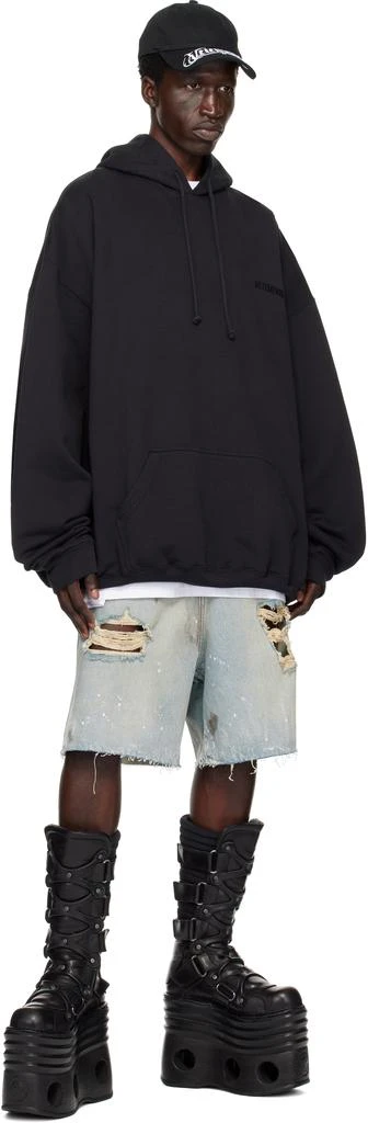 Vetements Black Embroidered Logo Hoodie 4