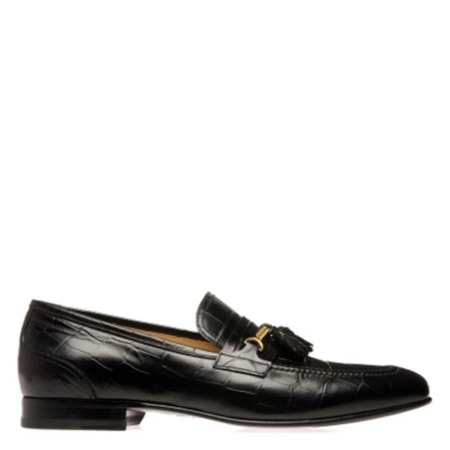 Bally Men's Saily Black Croc-Embossed Suisse Loafers 1