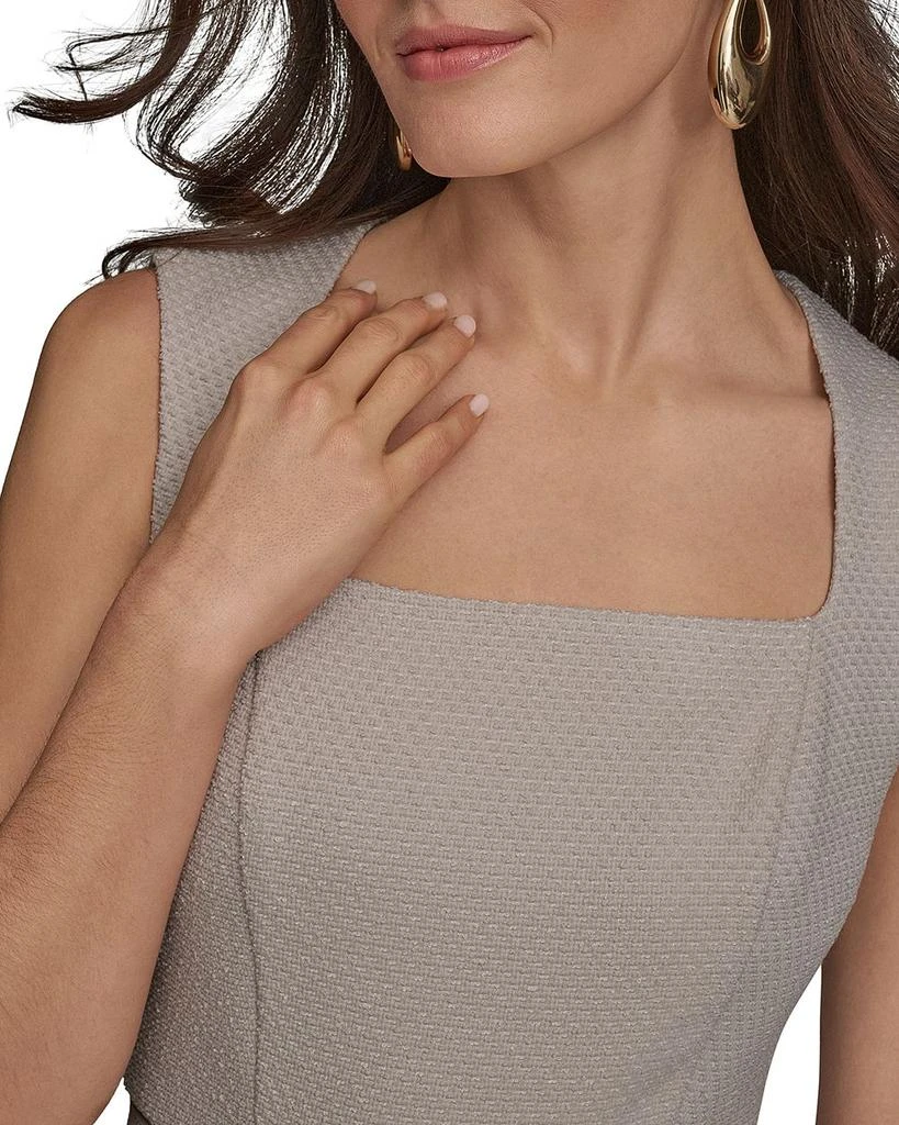Donna Karan Belted Tweed Midi Dress 7