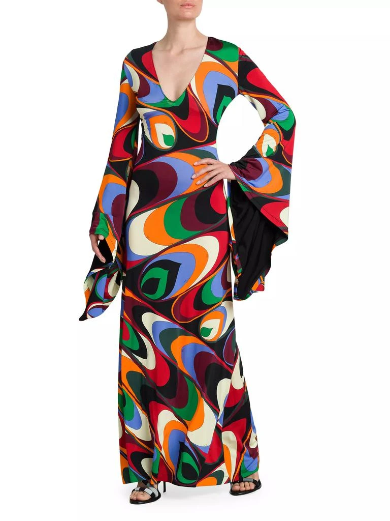 Pucci Printed Bell-Sleeve Gown 2