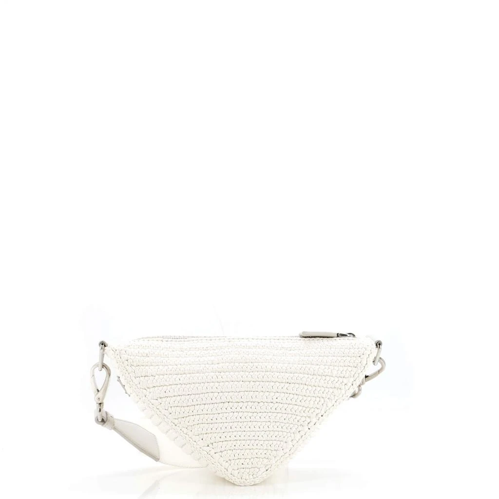 Prada Triangle Logo Zip Crossbody Bag Crochet Raffia Small 3