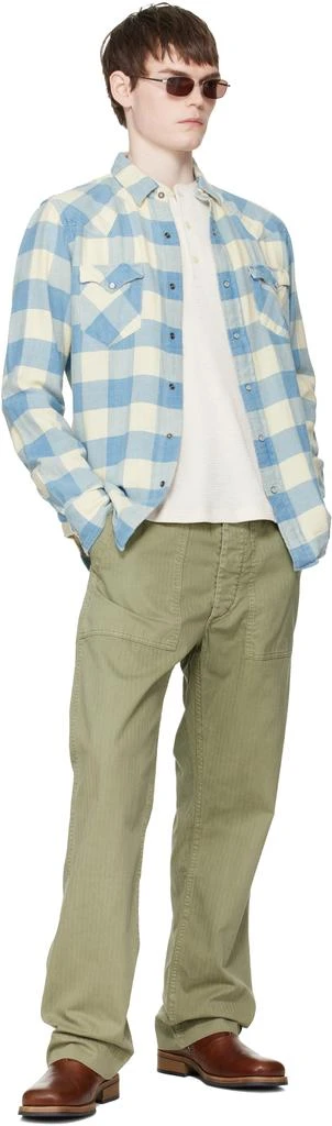 RRL Blue
Off-White Slim Fit Plaid Twill Western Shirt 4