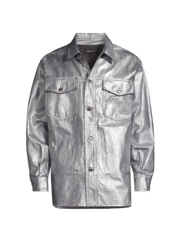 Purple Brand Oversized Long-Sleeve Denim Shirt 5