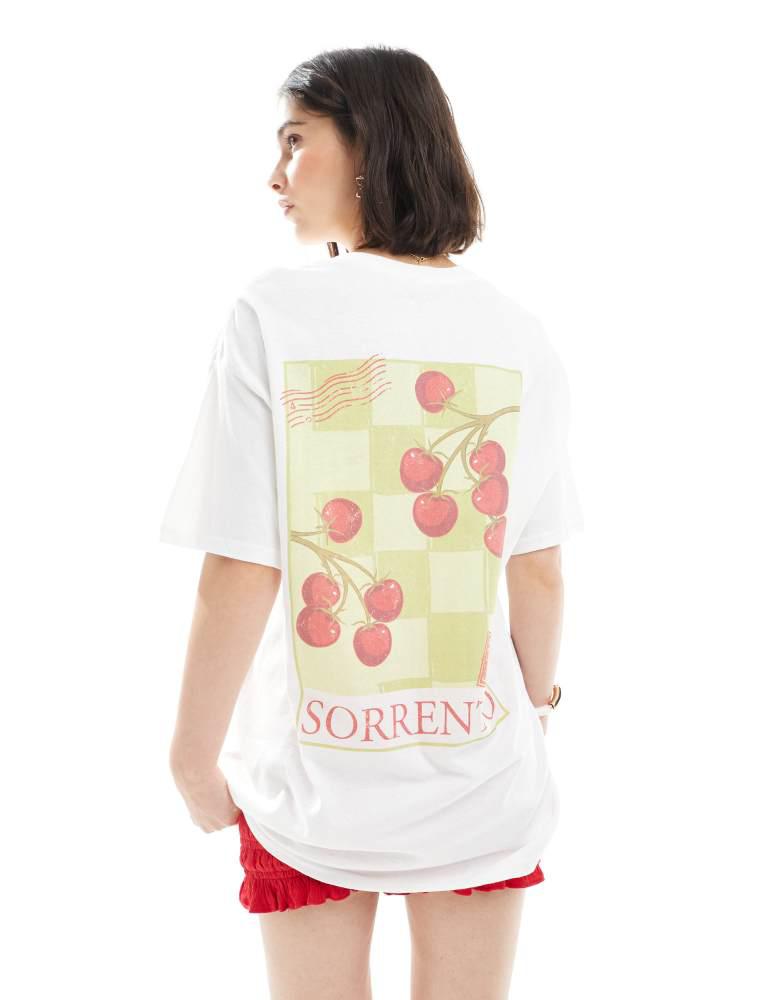 Miss Selfridge Miss Selfridge summer tomato back print graphic tee in white