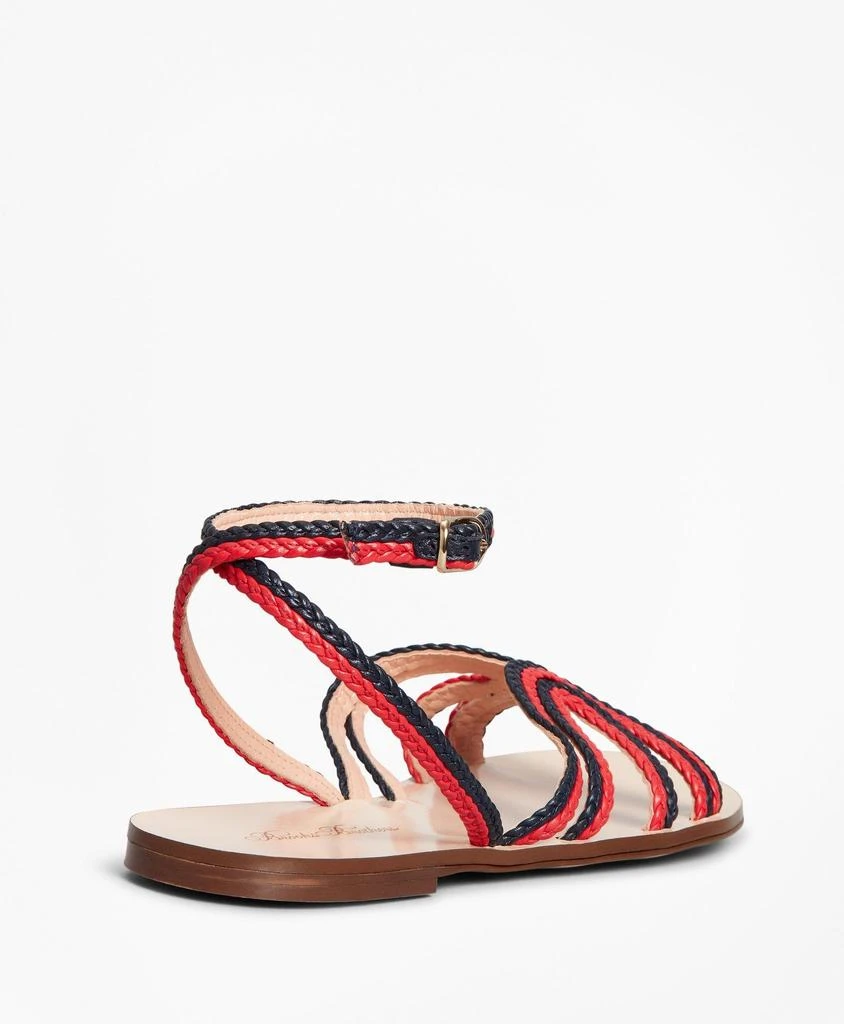 Brooks Brothers Braided Leather Slide Sandals 3