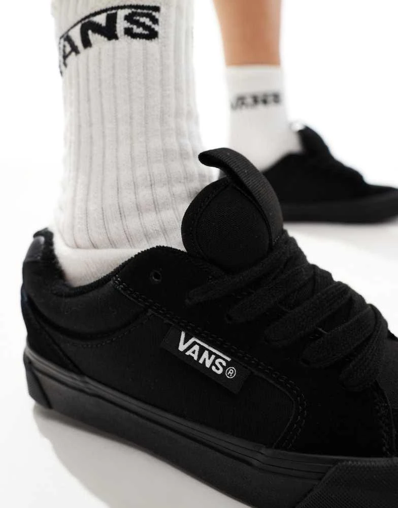 Vans Vans chukka push chunky trainers in triple black 4