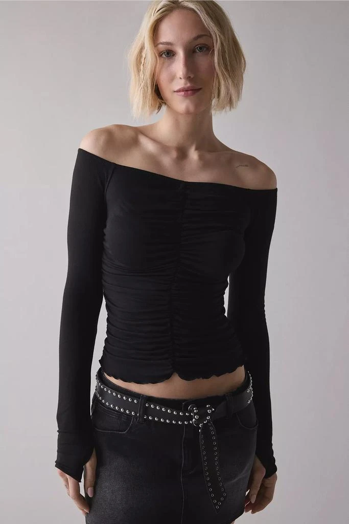 Urban Renewal ReMADE By UO Remnants Ruched Off-The-Shoulder Top 1