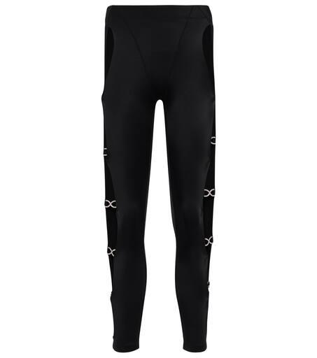 Adam Selman Crystal Cutout high-rise leggings