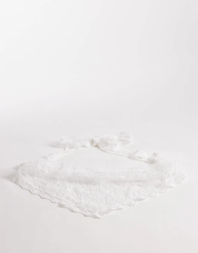 My Accessories My Accessories lace bandana belt in white