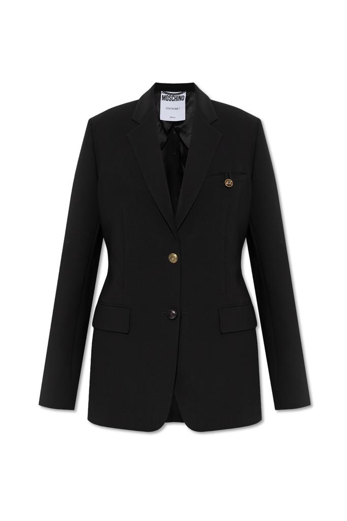【関税&送料込み】Moschino Black Polyester Blend Blazer Moschino Color-block grain de poudre wool blazer - Jackets