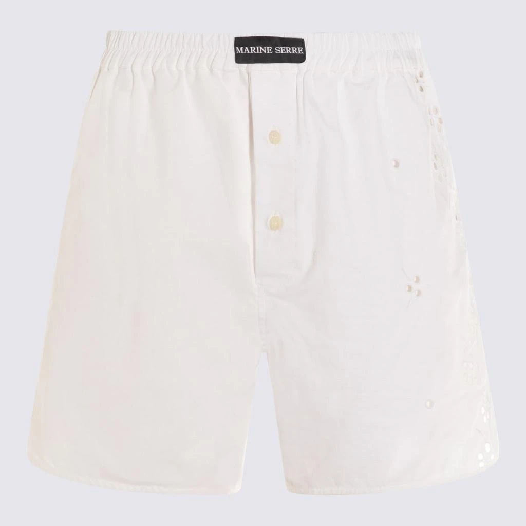 MARINE SERRE Marine Serre White Cotton Shorts 1