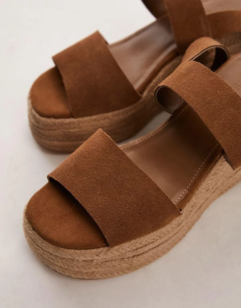 Topshop Topshop Jesse suede two part espadrille wedge in brown 3