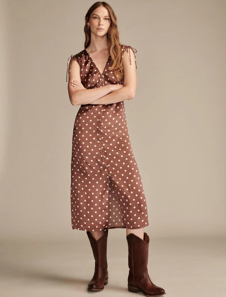 Lucky Brand Women's Satin Button Through Midi Dress 1