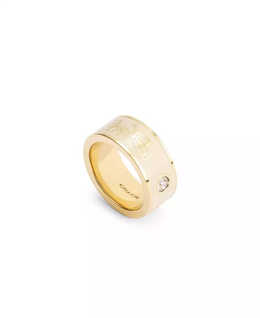 Coach Faux Stone Signature Horse Carriage Band Ring