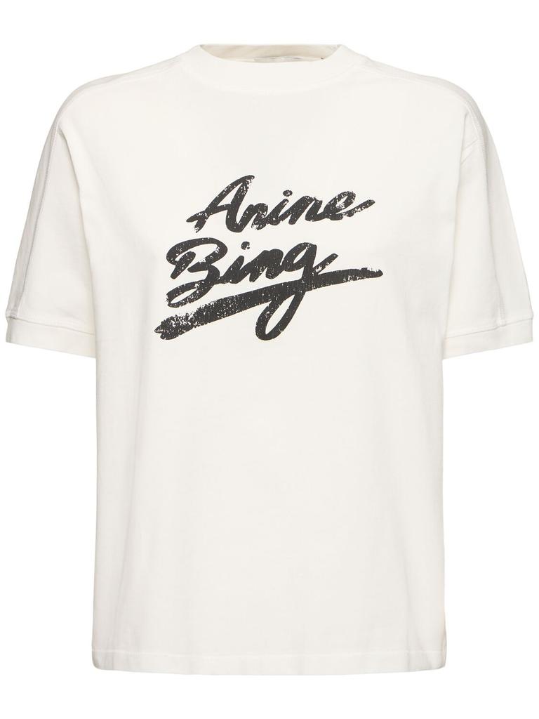 ANINE BING Jaylin Logo Cotton Jersey T-shirt