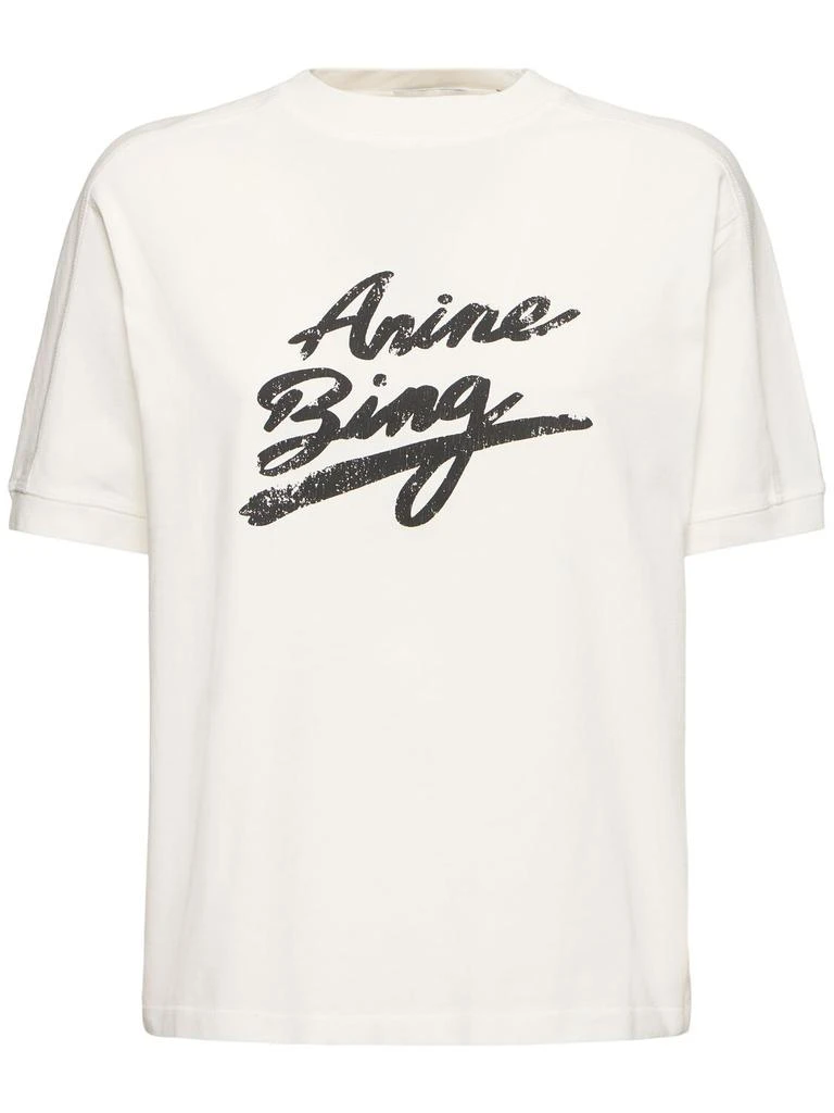 ANINE BING Jaylin Logo Cotton Jersey T-shirt 1