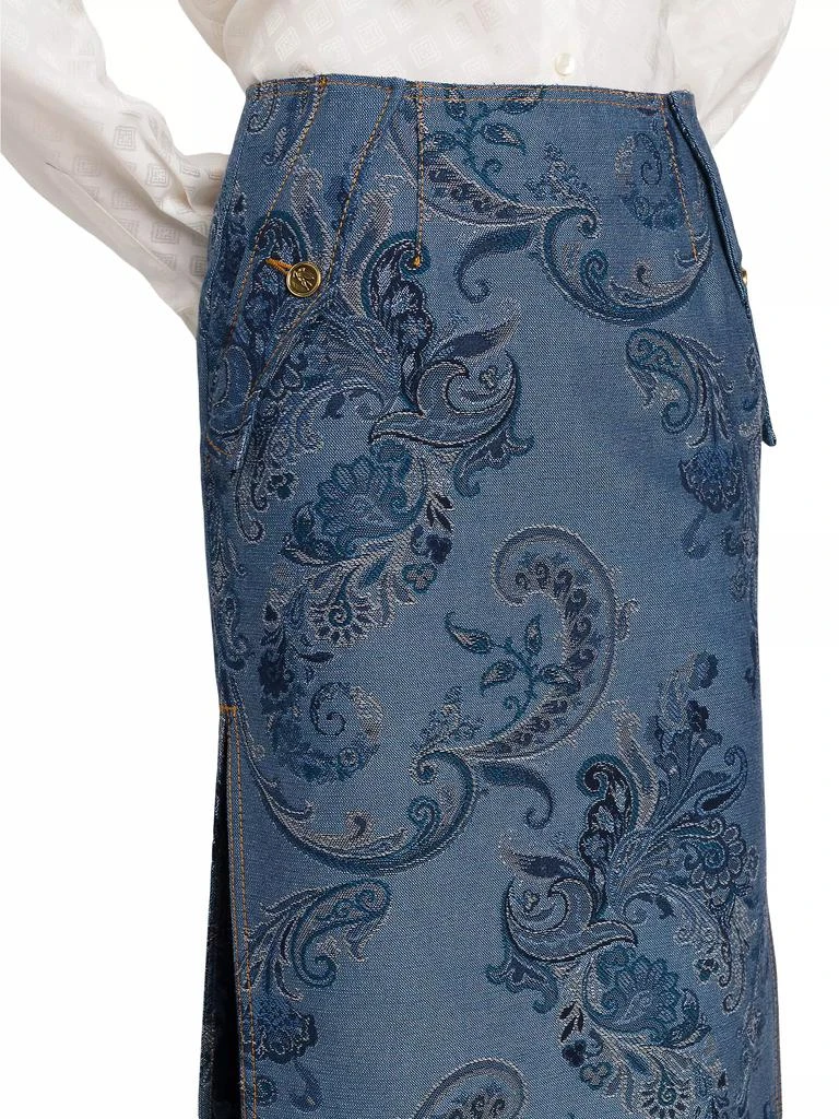 Etro Paisley Denim Midi-Skirt 6