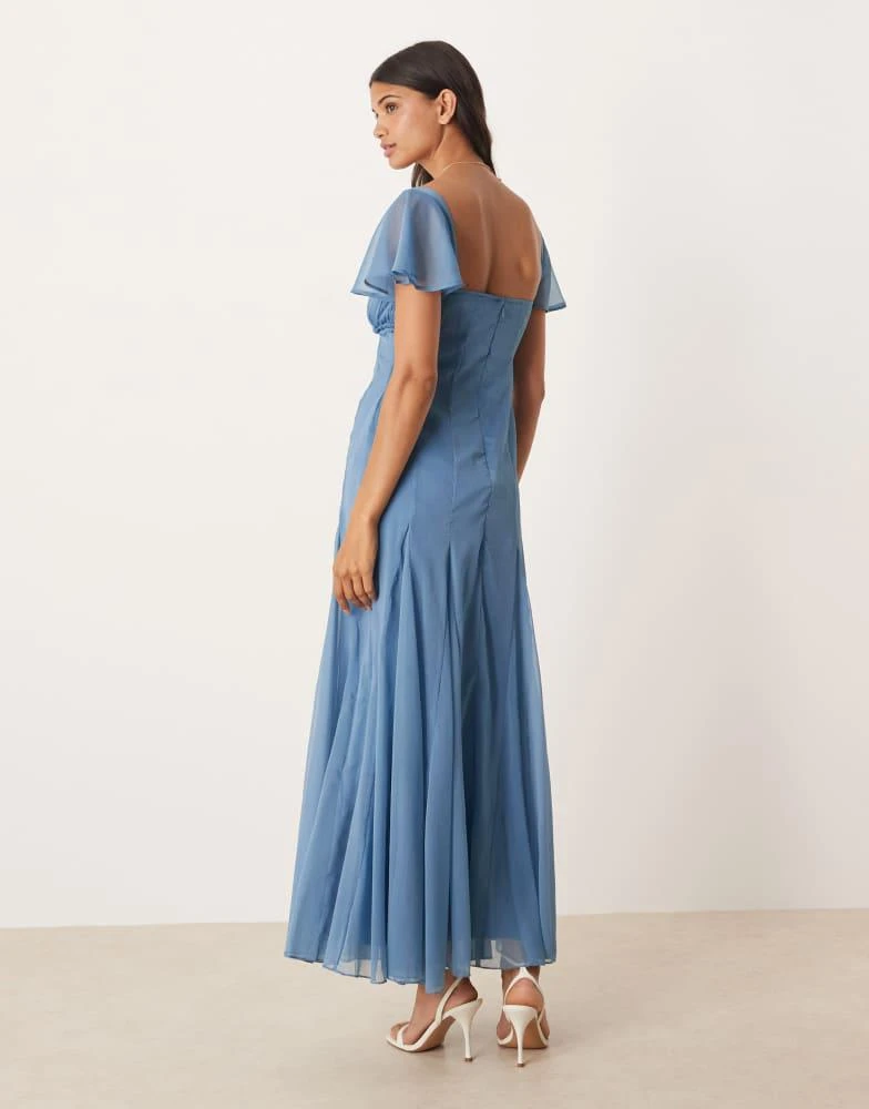 Shop ASOS DESIGN ruched bust flutter sleeve midaxi dress with godets in slate blue on Sale at BeyondStyle Get 26% Off ASOS DESIGN ruched bust flutter sleeve midaxi dress with godets Shop ASOS DESIGN ruched bust flutter sleeve midaxi dress with godets in slate blue on Sale at BeyondStyle Get 26% Off ASOS DESIGN ruched bust flutter sleeve midaxi dress with godets