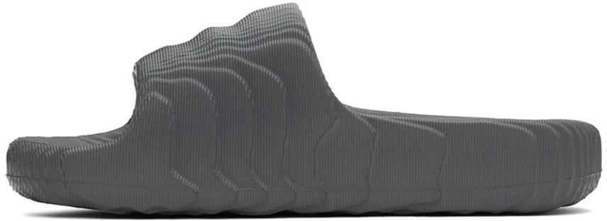 Adidas Gray Adilette 22 Pool Slides 3