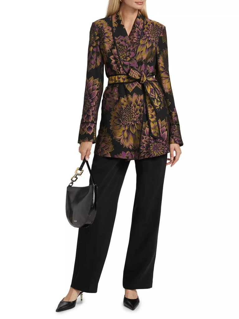 Derek Lam Orville Sunflower Jacquard Belted Jacket 2