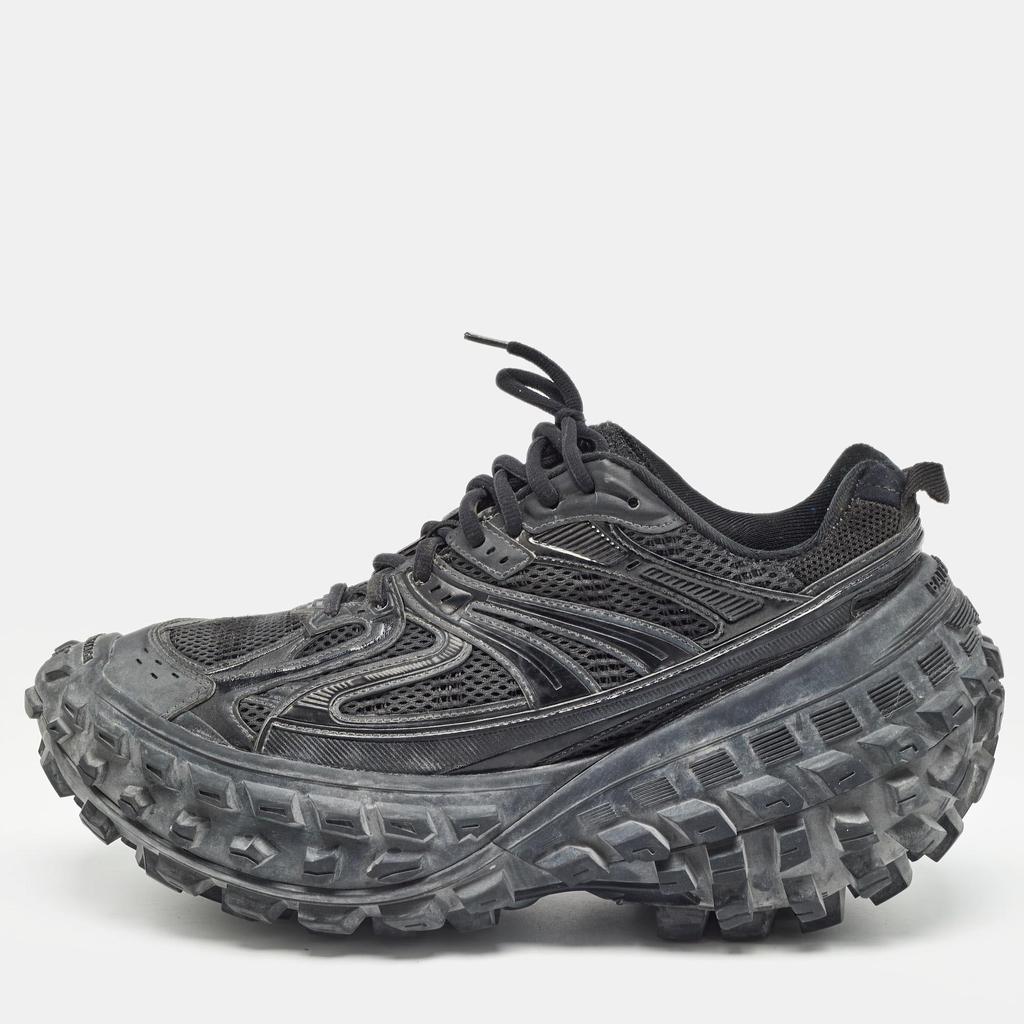 Balenciaga Balenciaga Black Faux Leather and Mesh Defender Sneakers Size 43