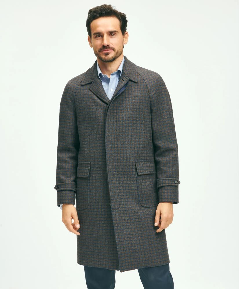 Wool Blend Balmacaan Guncheck Coat – On Sale Now with Up to 58