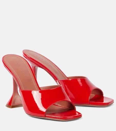 Amina Muaddi Lupita 70 patent leather mules 1