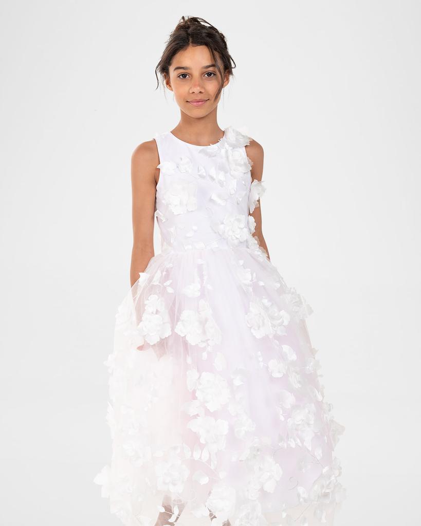 Zoe Girl's Eliana 3D Flower Embellished Tulle Dress, Size 4-12