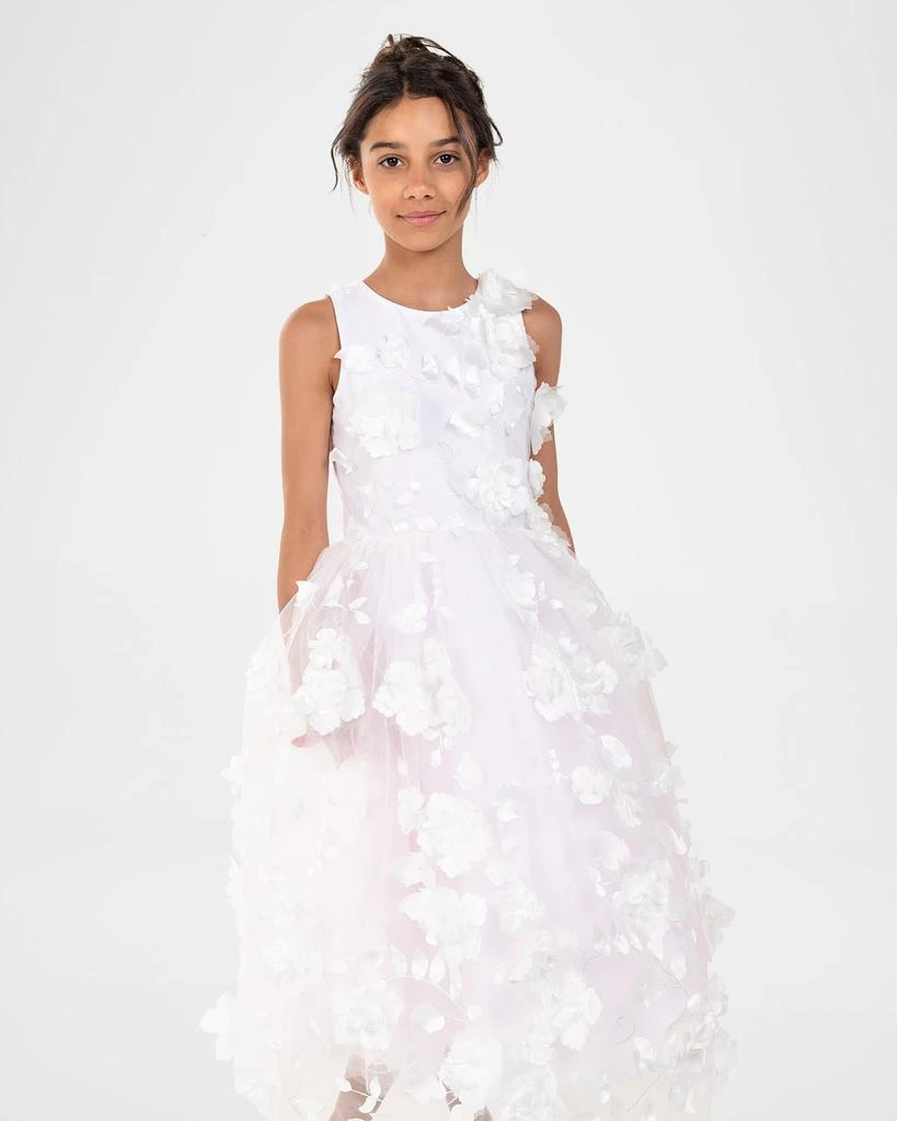 Zoe Girl's Eliana 3D Flower Embellished Tulle Dress, Size 4-12 2