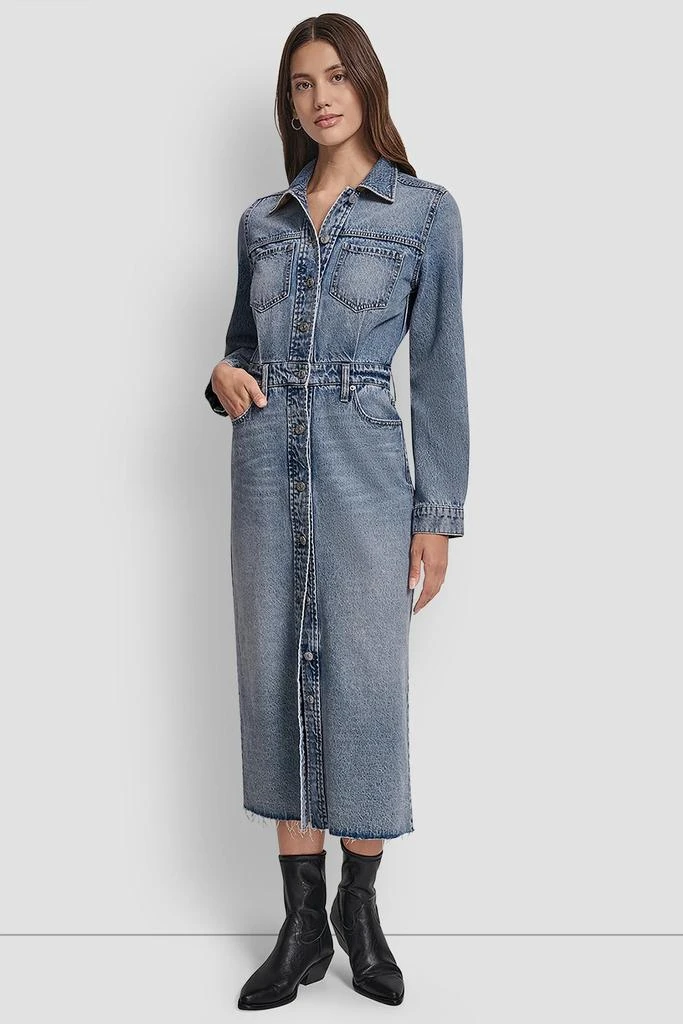 white christmas dresses Denim Mini Shift Dress | Shirt Dress main image 1