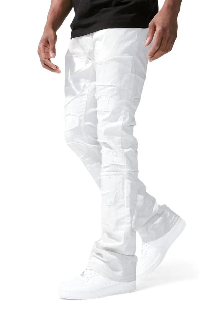 JORDAN CRAIG Men's Martin Stacked Python Denim Jean In White 1