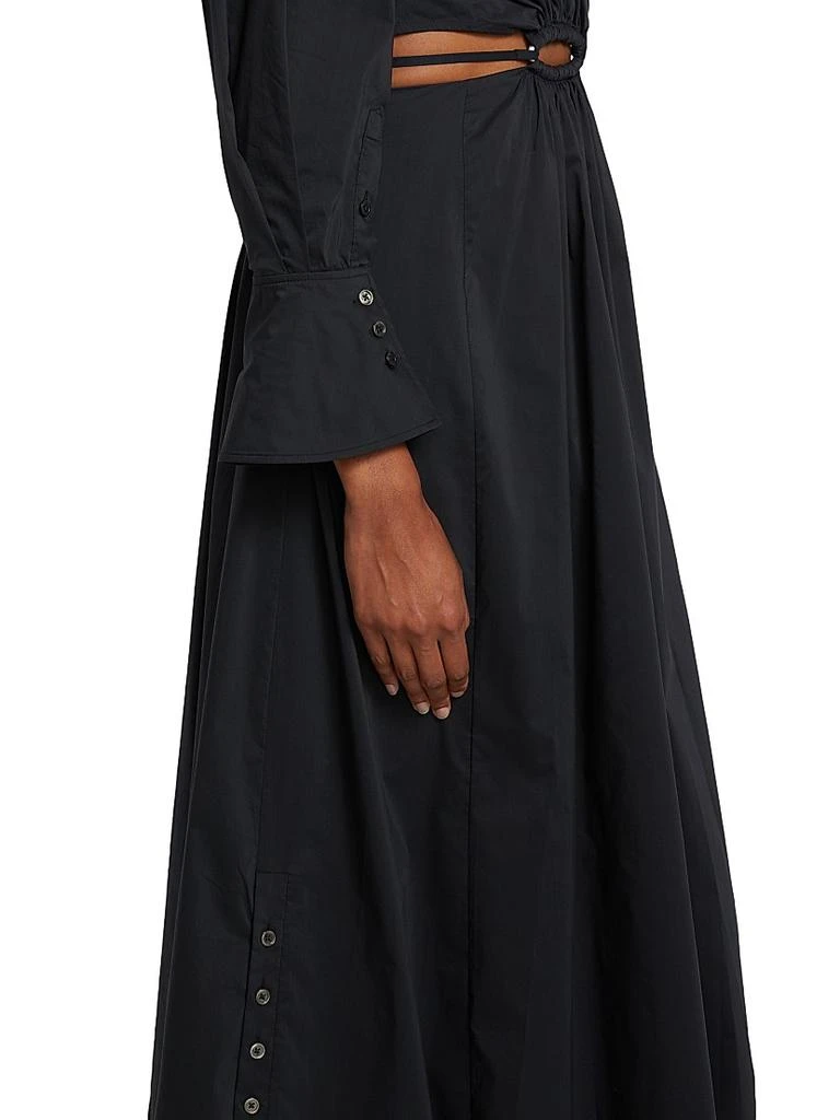 Jonathan Simkhai Alex Pleated Poplin Cut-Out Maxi Shirtdress 6