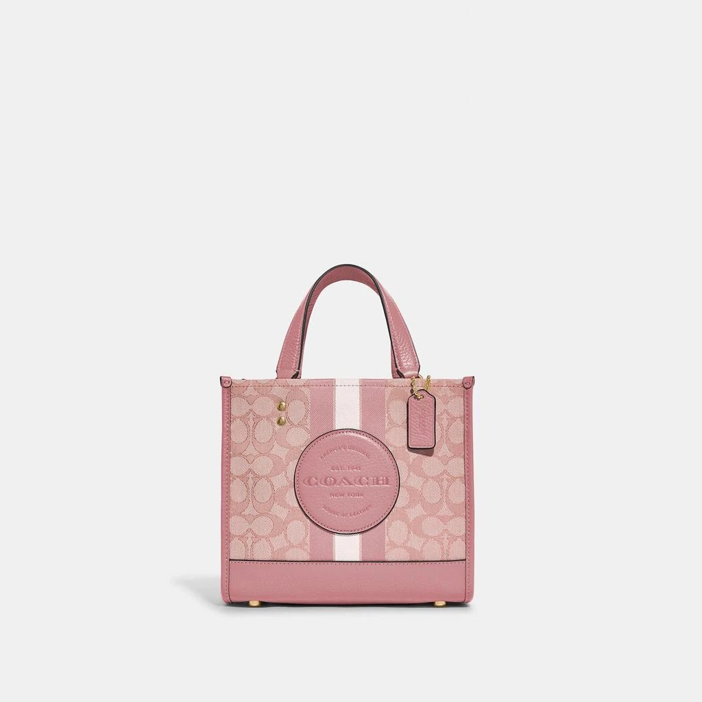 Coach Coach Outlet Dempsey Tote 22 In Signature Jacquard With Stripe And Coach Patch 10