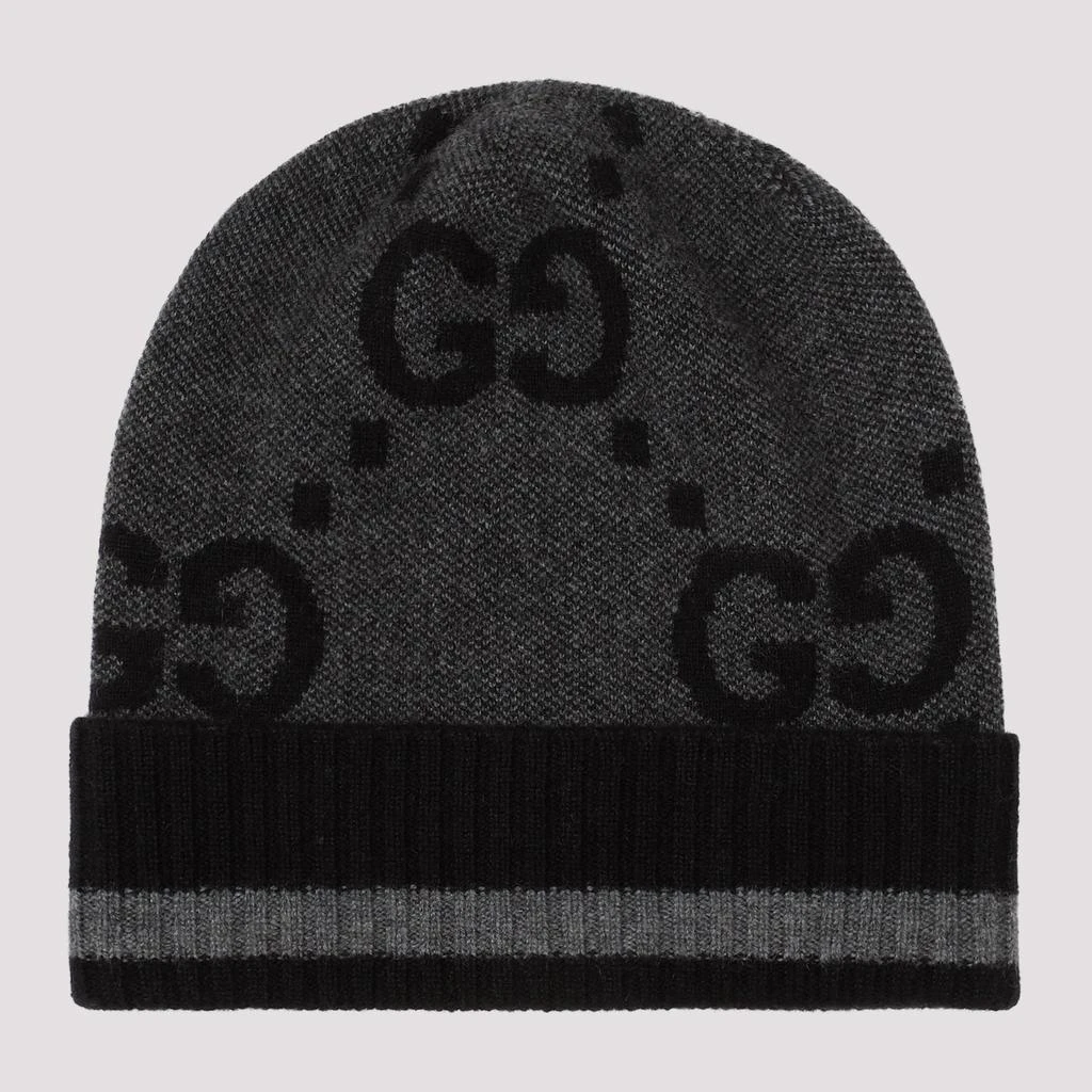 Gucci Black and Gray GG Cashmere Hat 3